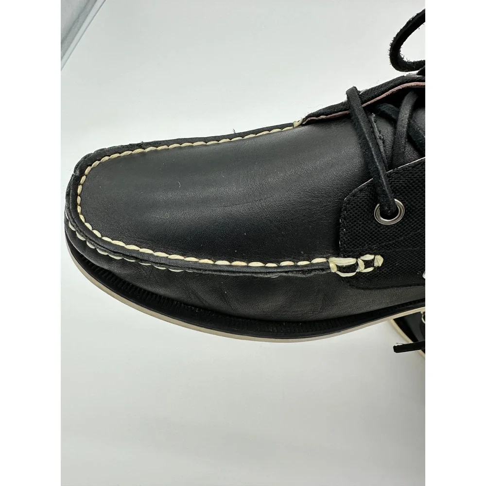 Polo Ralph Lauren Chukka Boat Shoes Mens Waterton Leather Black Sz‎ 9